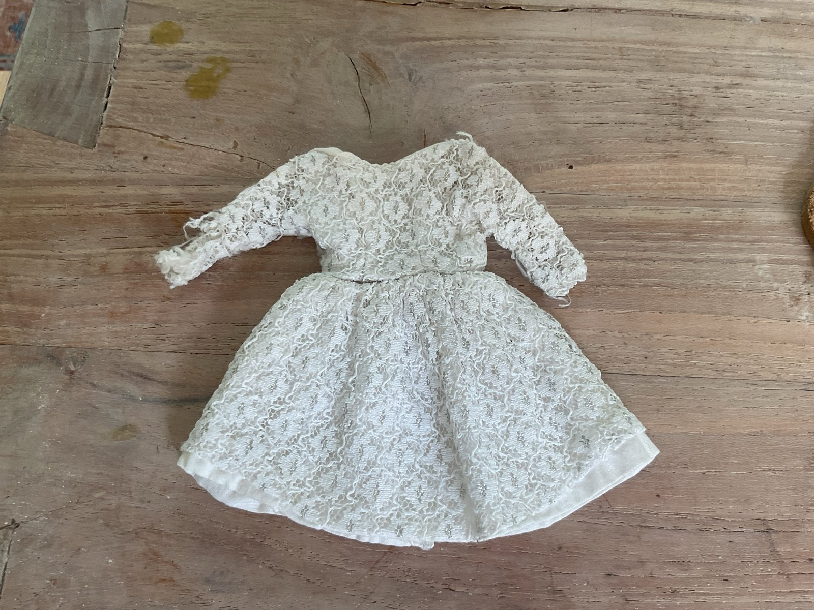 Vintage Barbie Trouwjurk Jaren '60 - Kant, Ophalen of Verzenden, Gebruikt, Barbie