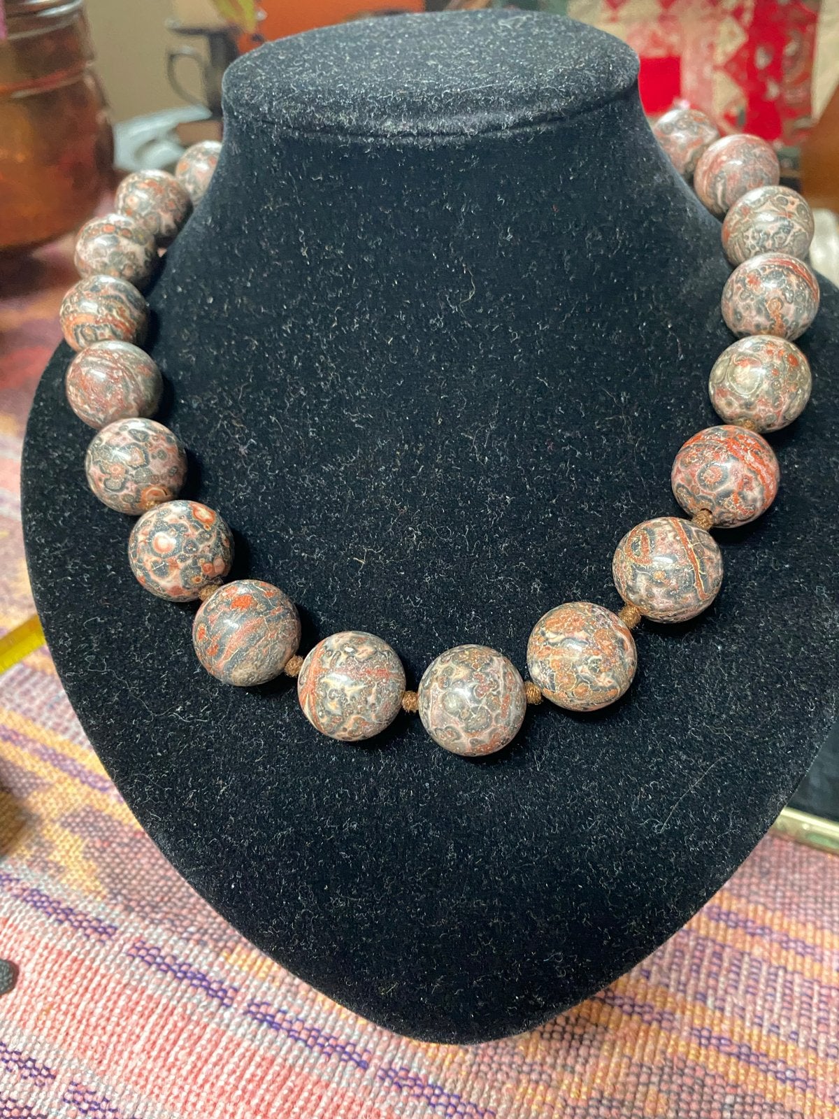 Prachtige Jaspis ketting - Uniek en stijlvol, Overige kleuren, Verzenden, Zo goed als nieuw, Steen of Mineraal