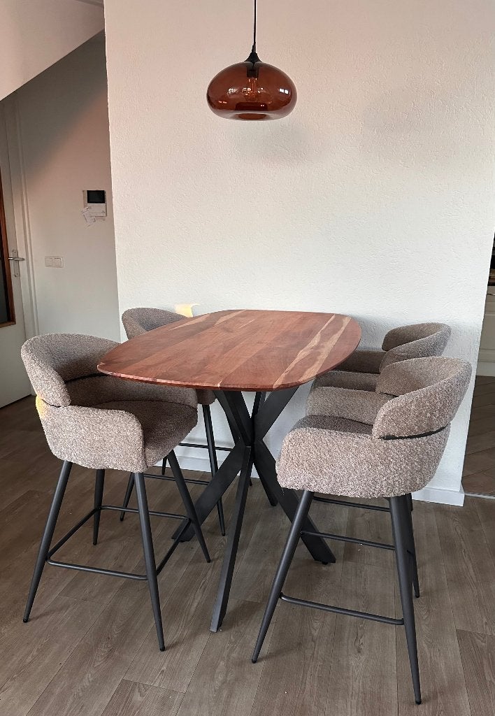 Eettafel + barstoelen Lifestylefurn, Ophalen, Gebruikt, 50 tot 100 cm, 150 tot 200 cm