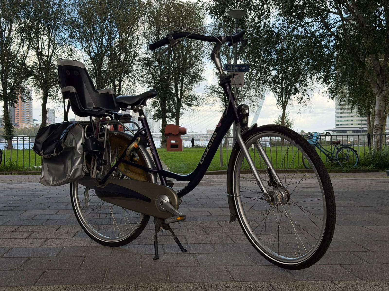 Prachtige Gazelle fiets met 2 kinderzitjes, Ophalen, 2 zitjes, Gebruikt, Versnellingen