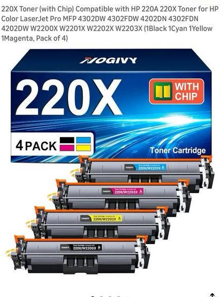 Nieuw toner set, 220X (met Chip) Compatible HP 220A 220X, Ophalen of Verzenden, Nieuw, Cartridge