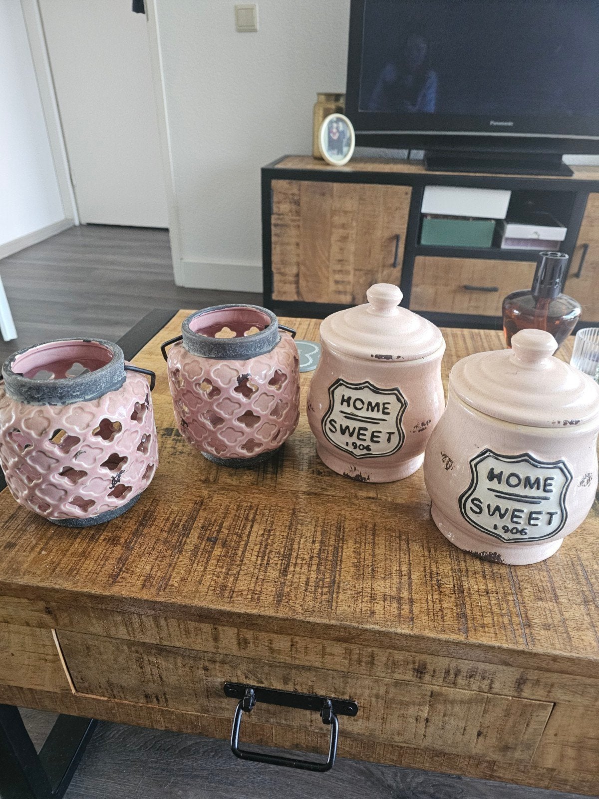mooie roze set, Huis en Inrichting, Woonaccessoires | Overige, Ophalen, Zo goed als nieuw