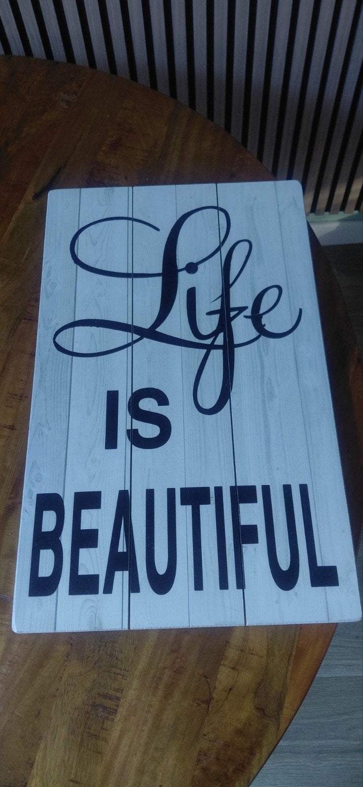 Ophangbord 'Life is Beautiful' van Clayre & Eef, Hout, Meerkleurig, Nieuw, Ophalen of Verzenden