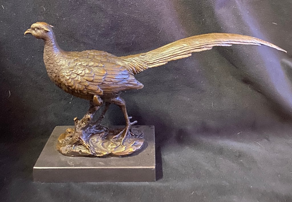Bronzen fazant, gestempeld/ManGreb prachtig zuiver brons, Antiek en Kunst, Ophalen of Verzenden