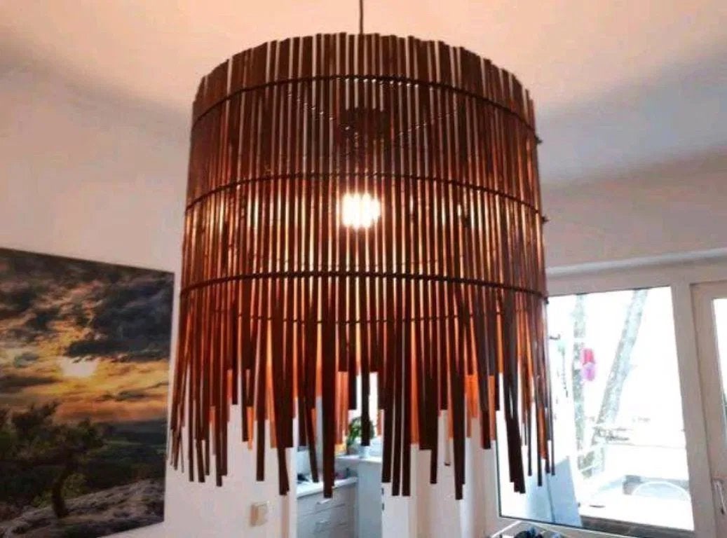 Ikea Rotvik hanglamp - Bamboe design, Ophalen, Zo goed als nieuw, Natuurlijk materiaal, E27 (groot)