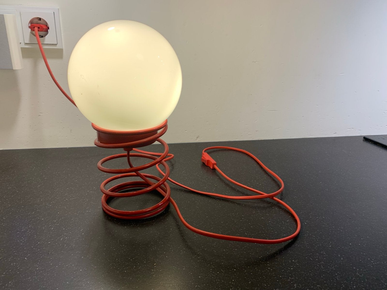 Vintage Spiraal Tafellamp Jaren '70 - Springveer Design, Gebruikt, Vintage, Ophalen of Verzenden, Sfeerlamp