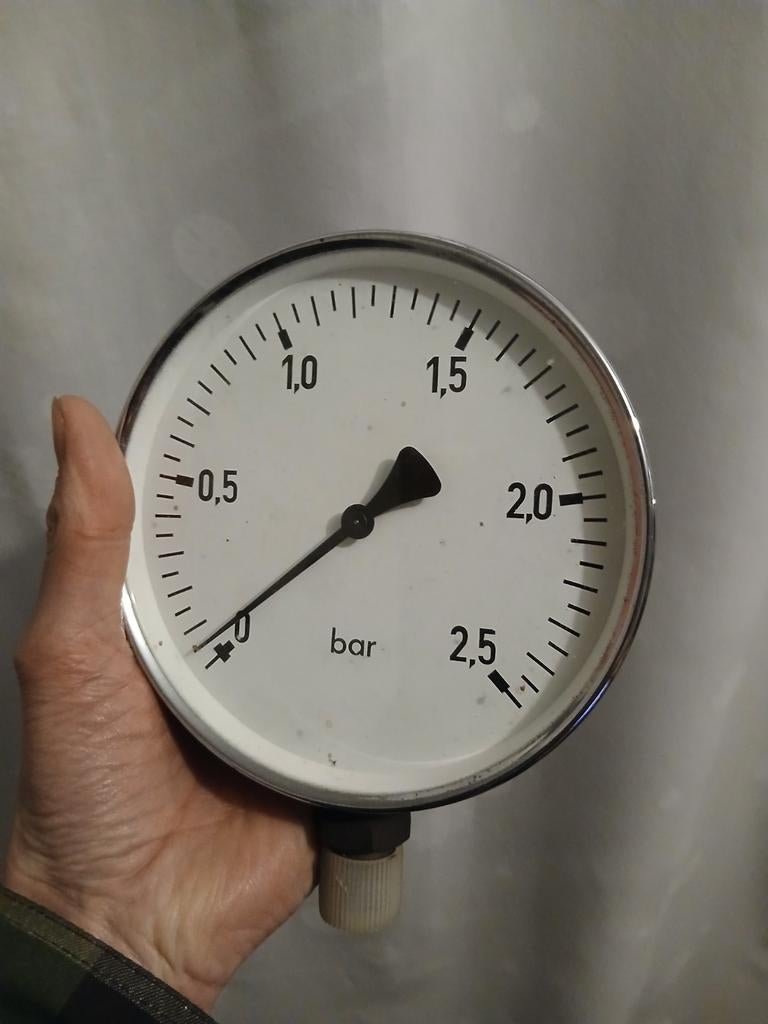 Chroom manometer drukmeter oliedruk verwarming, Ophalen of Verzenden, Druk
