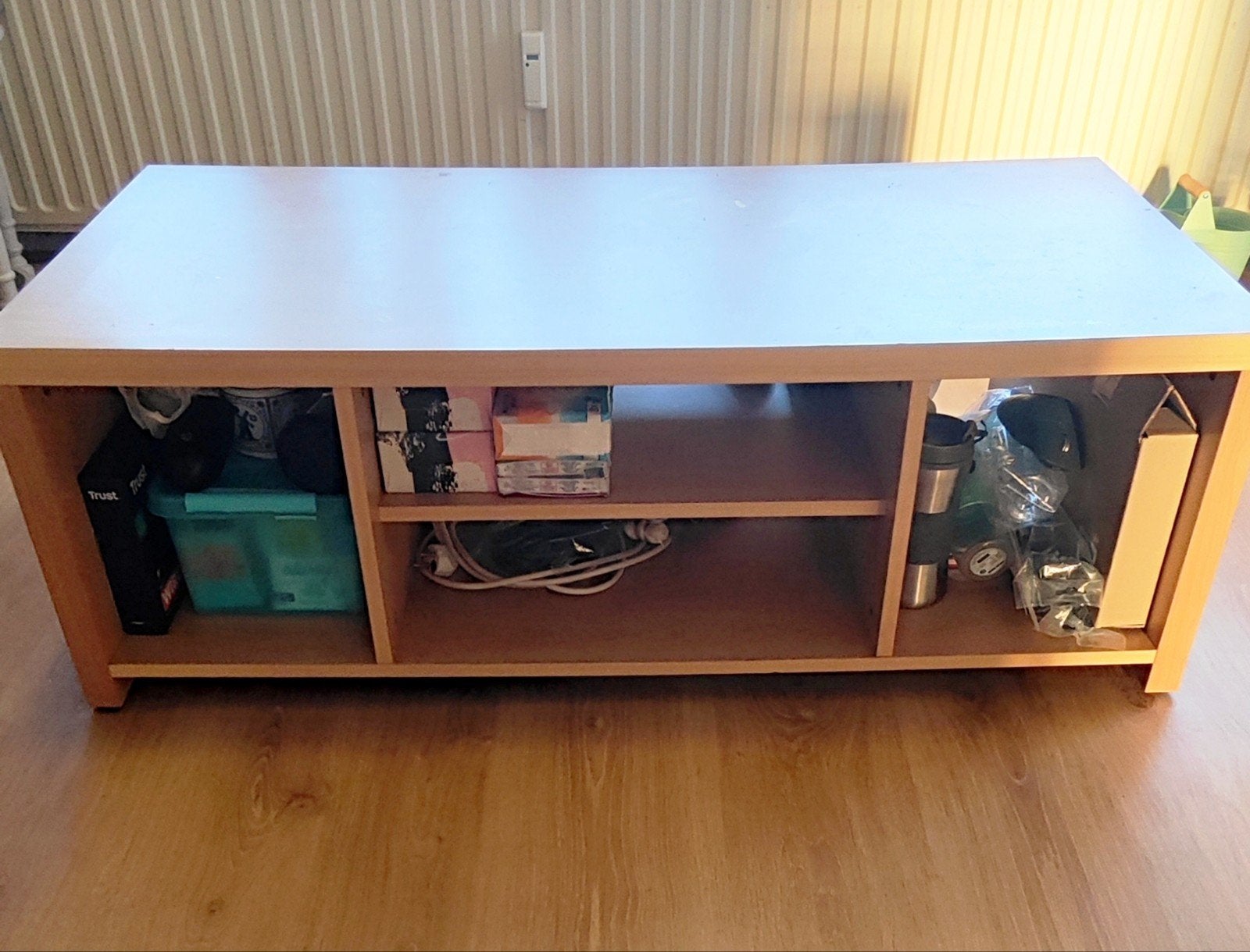IKEA wooden shelving unit TV-cast en Salon Tafel 155*49*55cm, Ophalen, 150 tot 200 cm, Zo goed als nieuw, Minder dan 100 cm