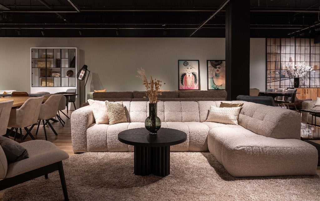 Showmodel Lazy Lucca Amsterdam Hoekbank, Ophalen, Hoekbank, 300 cm of meer, Zo goed als nieuw