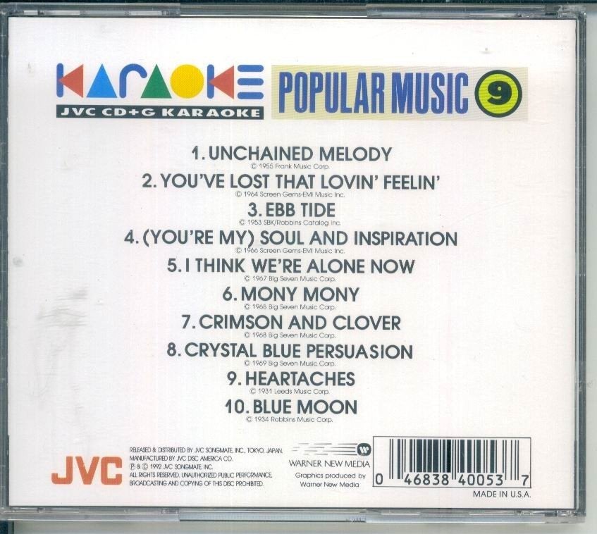 cd van Karaoke Popular Music 9 [ jvc CD+G], Verzenden, Zo goed als nieuw
