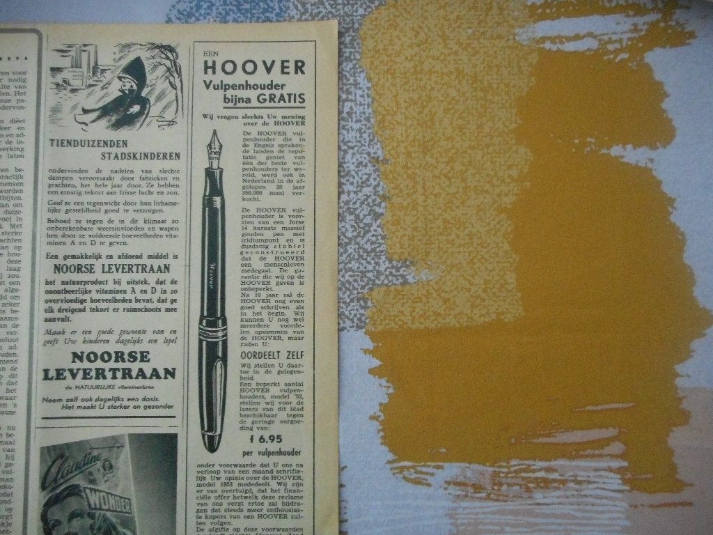 Adv. Hoover vulpen. 1952., Verzamelen, Pennenverzamelingen, Ophalen of Verzenden, Gebruikt, Vulpen, Overige merken