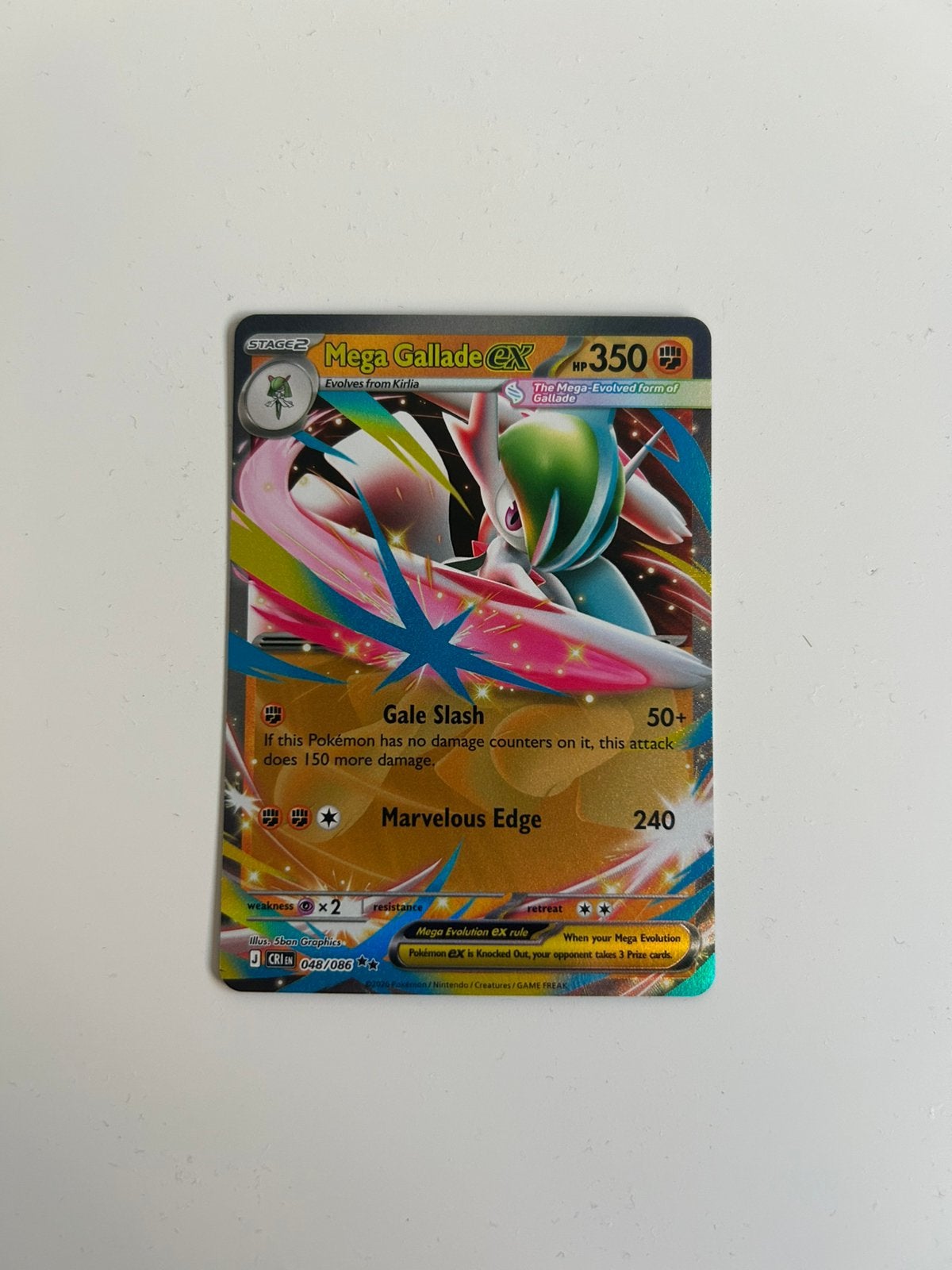 Mega Gallade EX Pokemon kaart, Ophalen of Verzenden, Zo goed als nieuw
