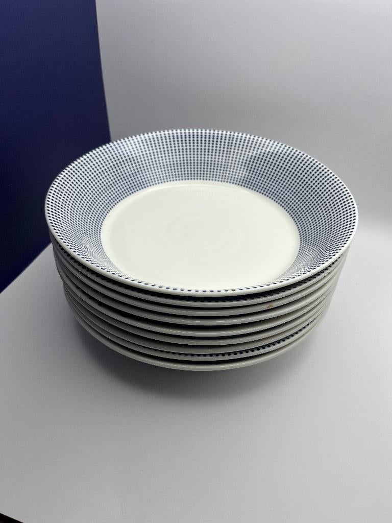 Royal doulton pacific blue - 9 pastaborden, Ophalen, Gebruikt, Overige typen, Overige stijlen