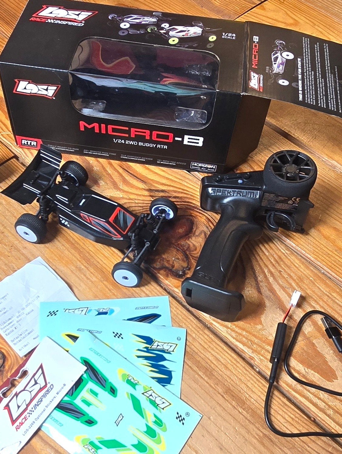 Losi Micro-B Schaal 1/24 Buggy RTR + Stickers, Elektro, Gebruikt, Auto offroad, Ophalen of Verzenden