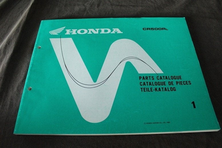 Honda CR500Rl 1989 motorcycle parts catalogue CR500 R, Motoren, Ophalen of Verzenden, Honda