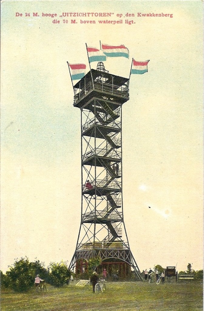 Nijmegen Uitzichttoren op den Kwakkenberg met mensen ca 1909, Verzenden, Voor 1920, Ongelopen, Gelderland
