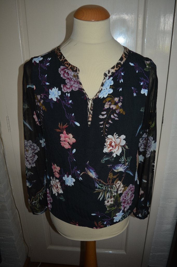 Expresso, tuniek met bloem patroon, mt 38, Kleding | Dames, Maat 38/40 (M), Expresso, Zwart, Ophalen of Verzenden