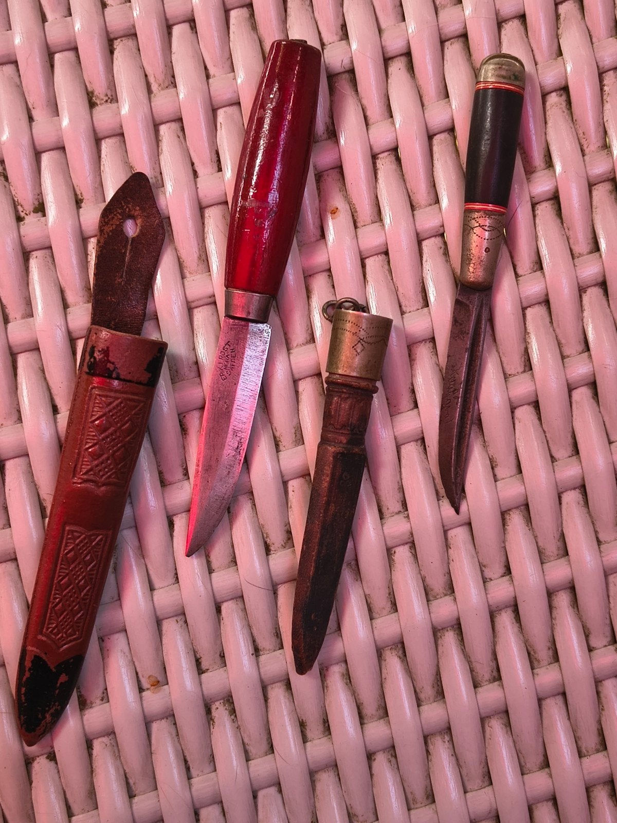 vintage Scandinavische messen. sami mini Puukko en mora mes, Ophalen of Verzenden