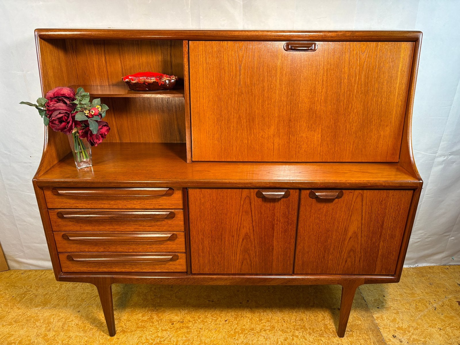 Gratis bezorging!MidCentury Vintage Retro teak dressoir 1960, Huis en Inrichting, Gebruikt, 100 tot 150 cm, A. Younger, Teakhout