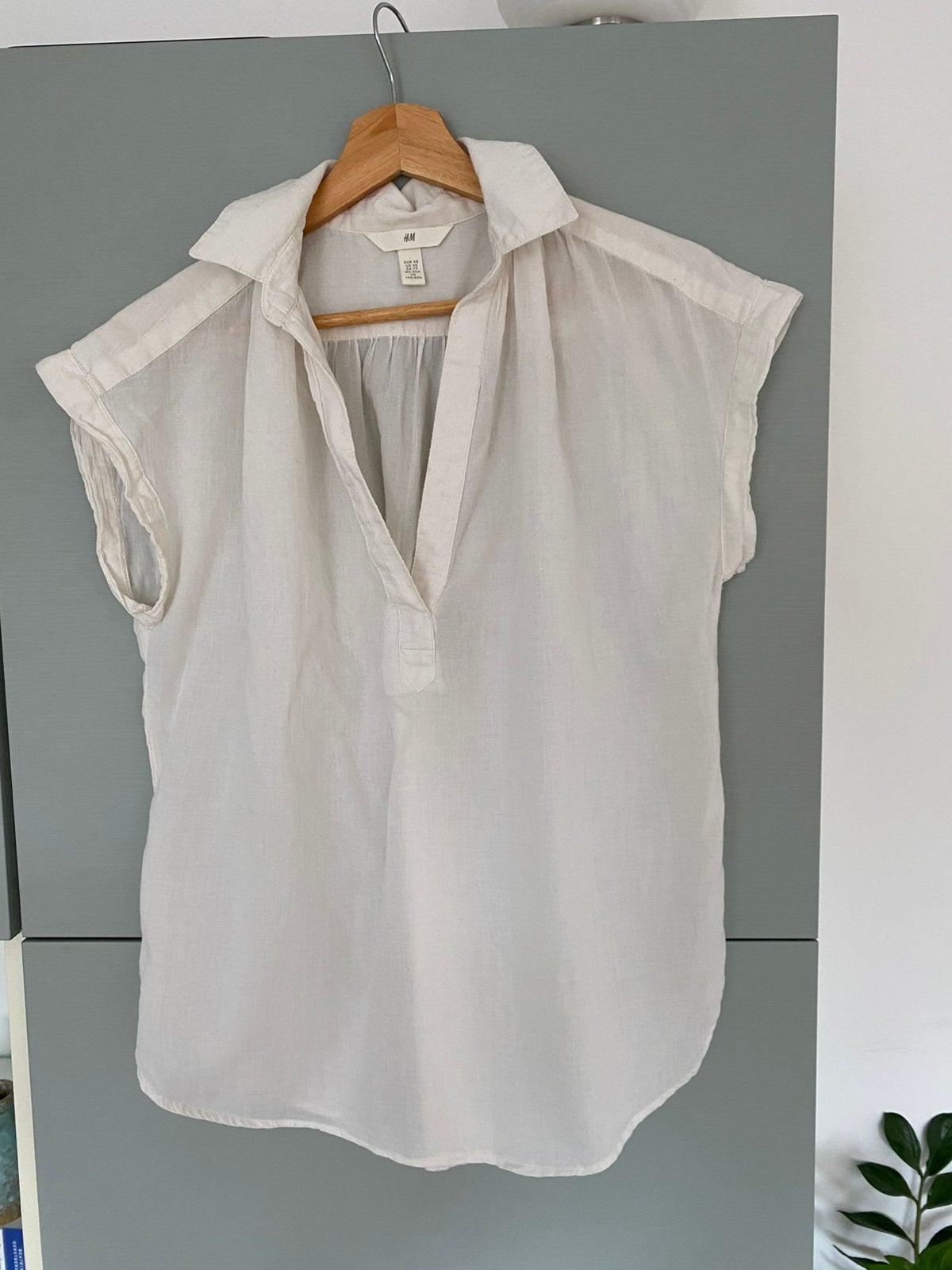 H&M blouse creme geen mouw XS, Ophalen of Verzenden, Gedragen, Maat 34 (XS) of kleiner, Beige
