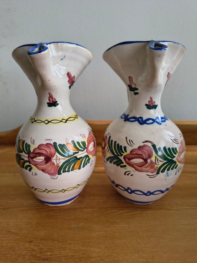 2 Vintage Handbeschilderde Kannetjes – Sevilla, Spanje, Ophalen of Verzenden