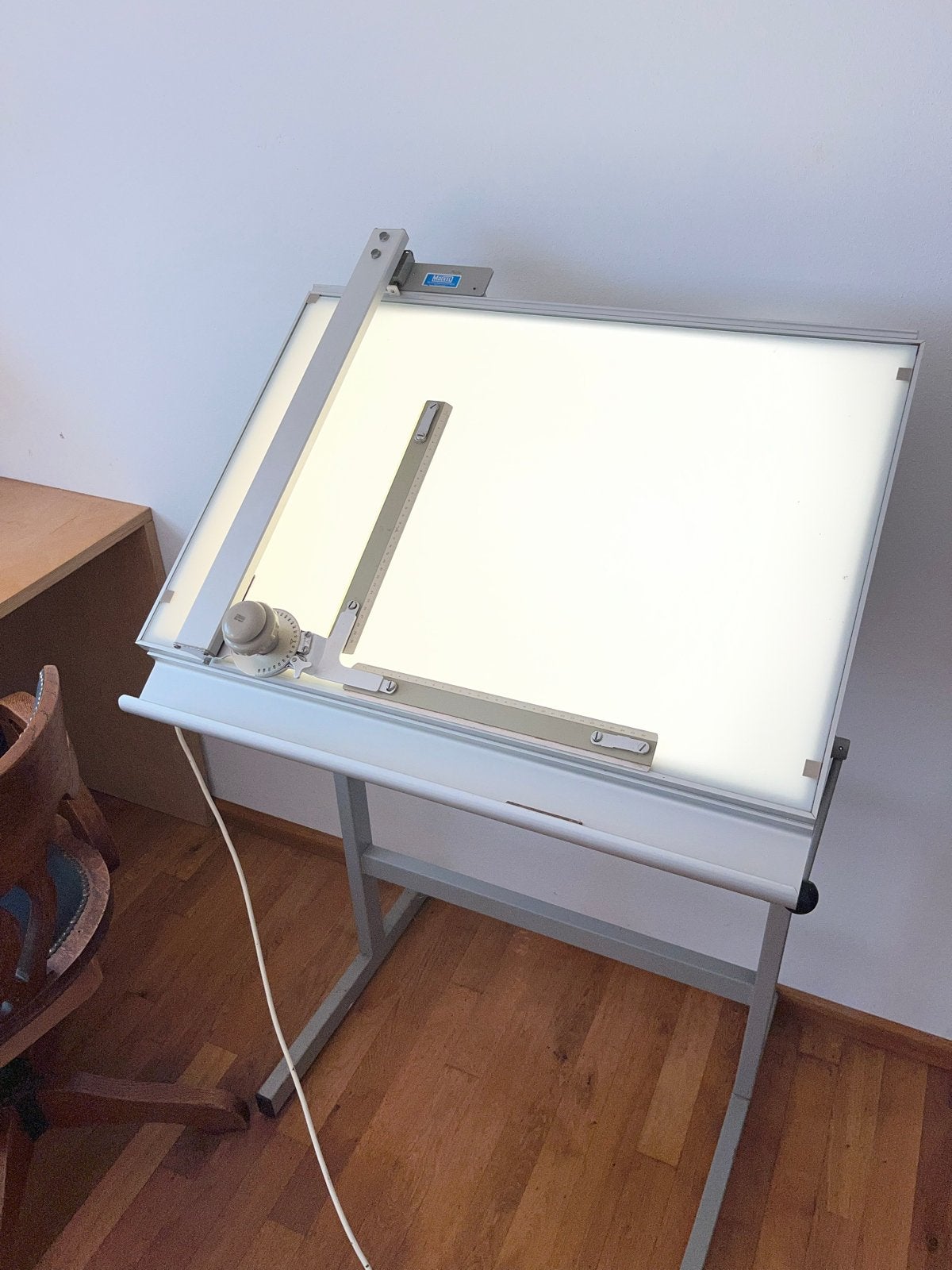 Möckel Tekentafel met Verlichting - Made in Germany, Doe-het-zelf en Verbouw, Tekentafels, Ophalen, Gebruikt, Minder dan 130 cm