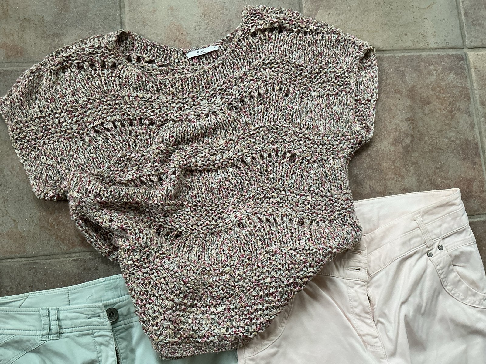 Esprit Rosé Zomer Trui & Simple Grijze Spencer, Ophalen of Verzenden, Zo goed als nieuw, Maat 38/40 (M), Roze