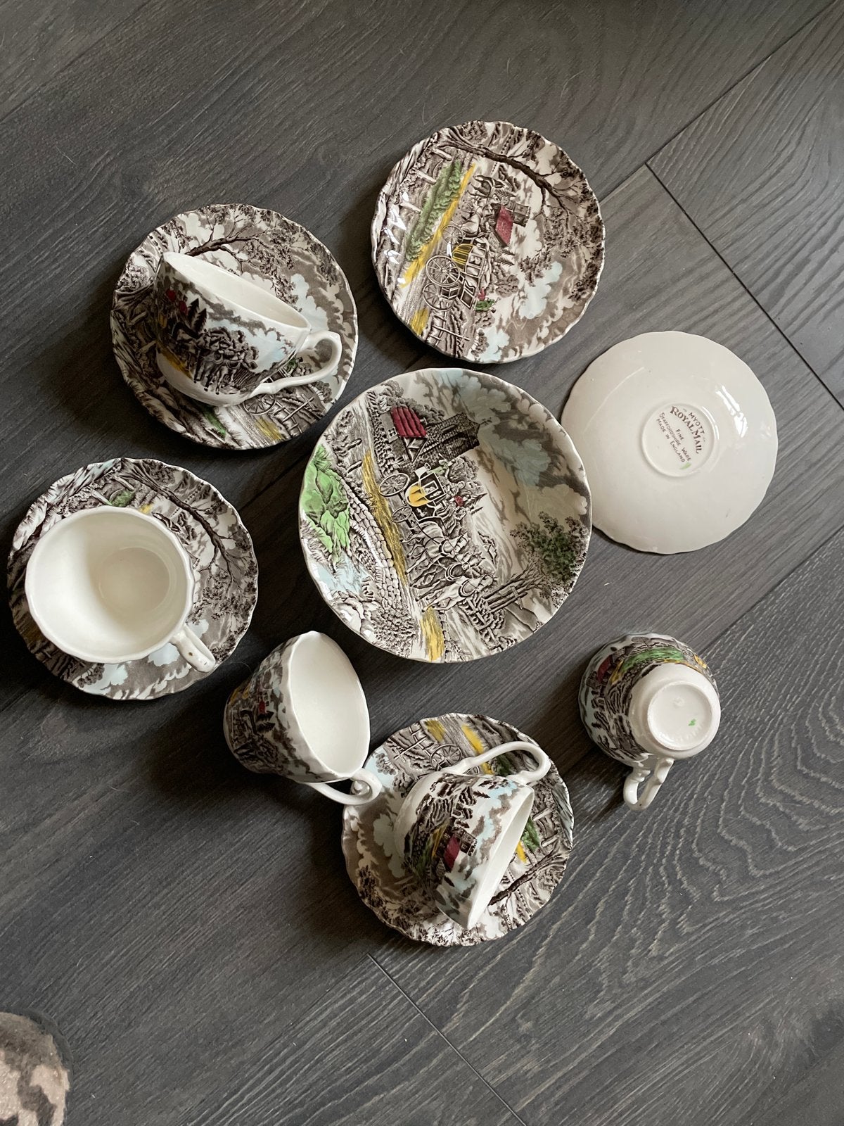 5 Royal Mail myott Staffordshire - kop schotel schaal , 11 x, Gebruikt, Overige merken, Keramiek, Vintage