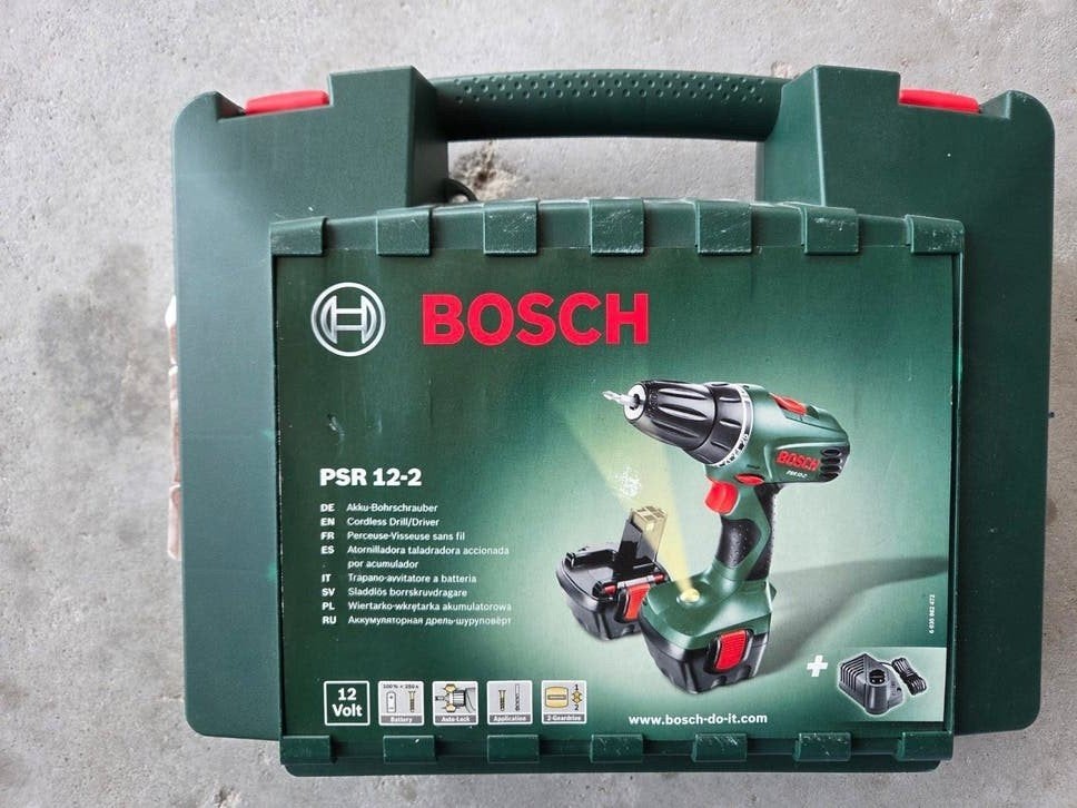 Bosch PSR 12-2 Accuboormachine met koffer en lader, Ophalen, Gebruikt, Variabele snelheid, Boor- en Schroefmachine