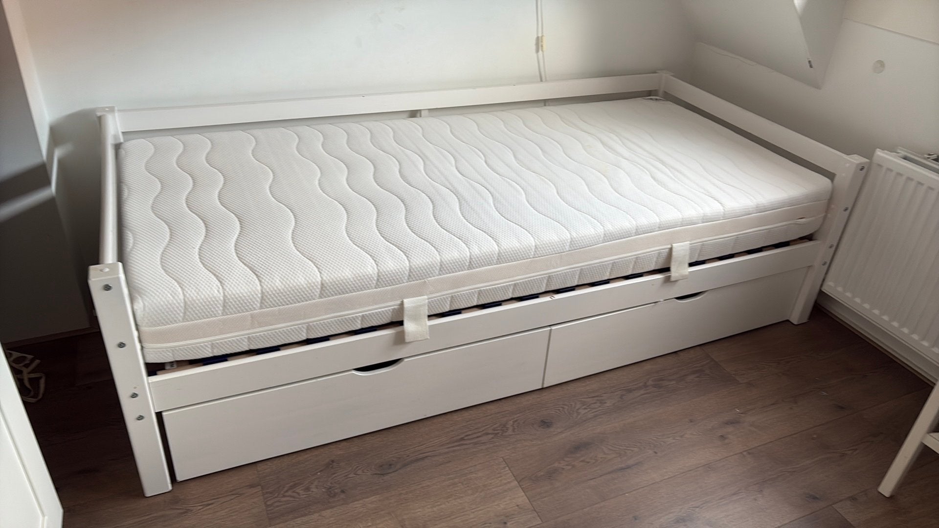 Bed 90X200, Ophalen, 90 cm, Eenpersoons, Wit