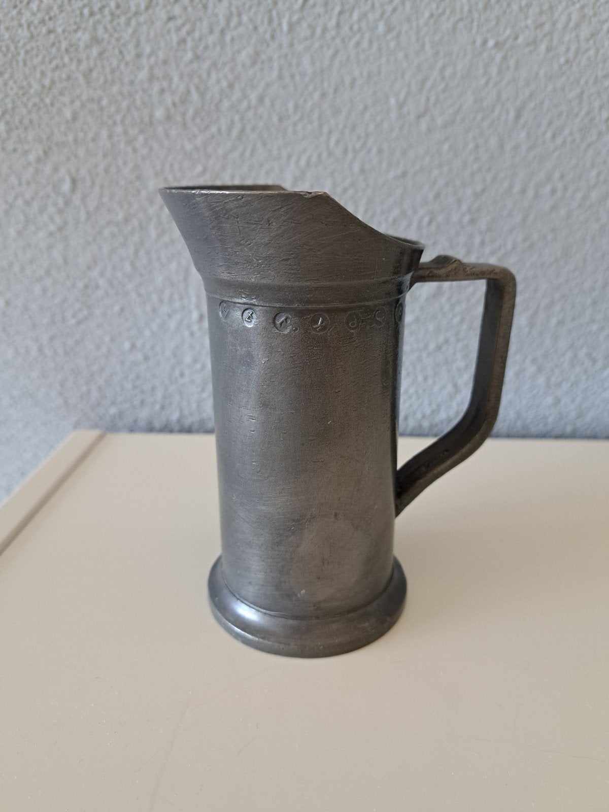 Tinnen maatbeker 2 deciliter, Ophalen of Verzenden
