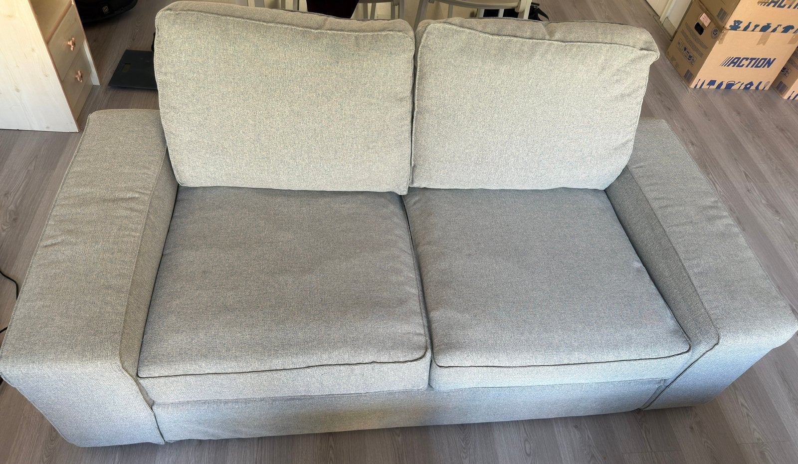 IKEA, KIVIK 2-zitsbank, Tibbleby beige/grijs, Ophalen, 150 tot 200 cm, Tweepersoons, 75 tot 100 cm