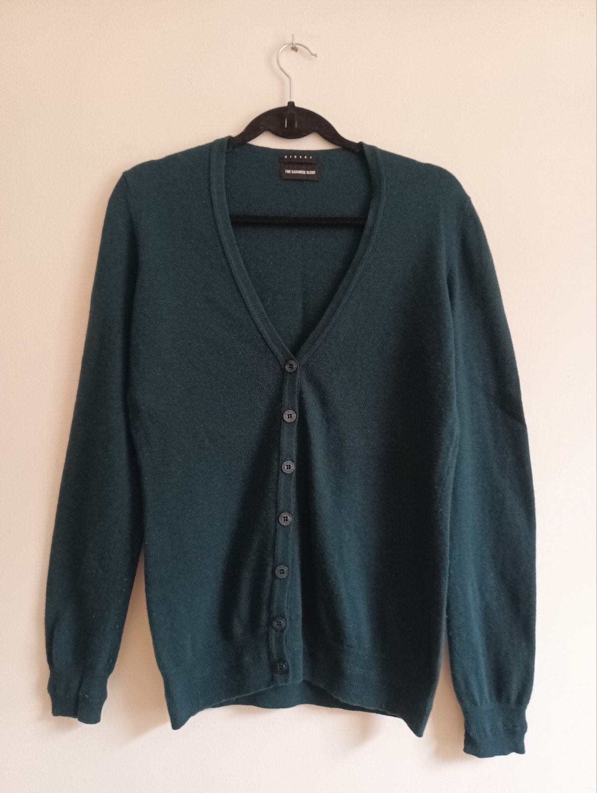 Sisley Cardigan - Tiel Groen Kashmir Blend, Kleding | Dames, Sisley, Ophalen of Verzenden, Gedragen, Groen