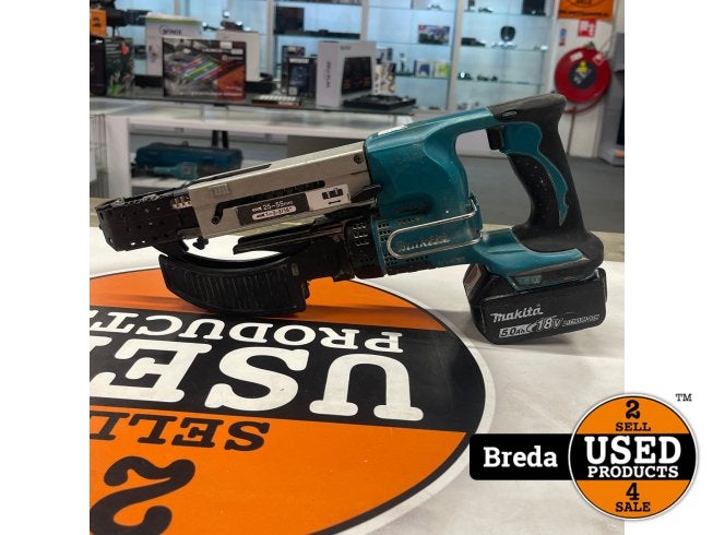 Makita DFR550 Schroefautomaat Incl 5.0Ah Accu, Makita, Zo goed als nieuw, Support@makita.com, Makita Corporation, 3-11-8, Sumiyoshi-cho, 
Anjo, Aichi 446-8502
Japan