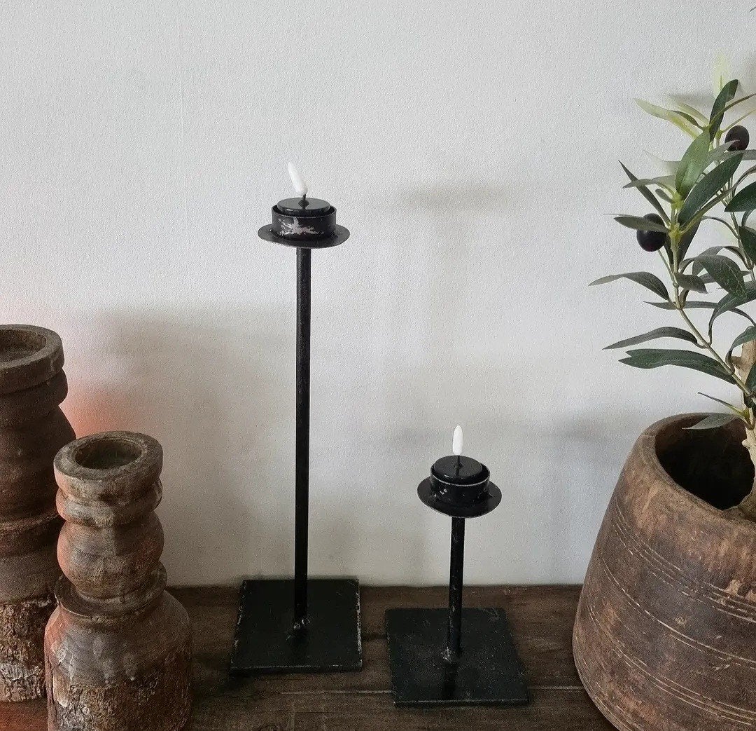 Set van 2 kaarsenstandaards, Huis en Inrichting, Woonaccessoires | Kandelaars en Kaarsen, Ophalen