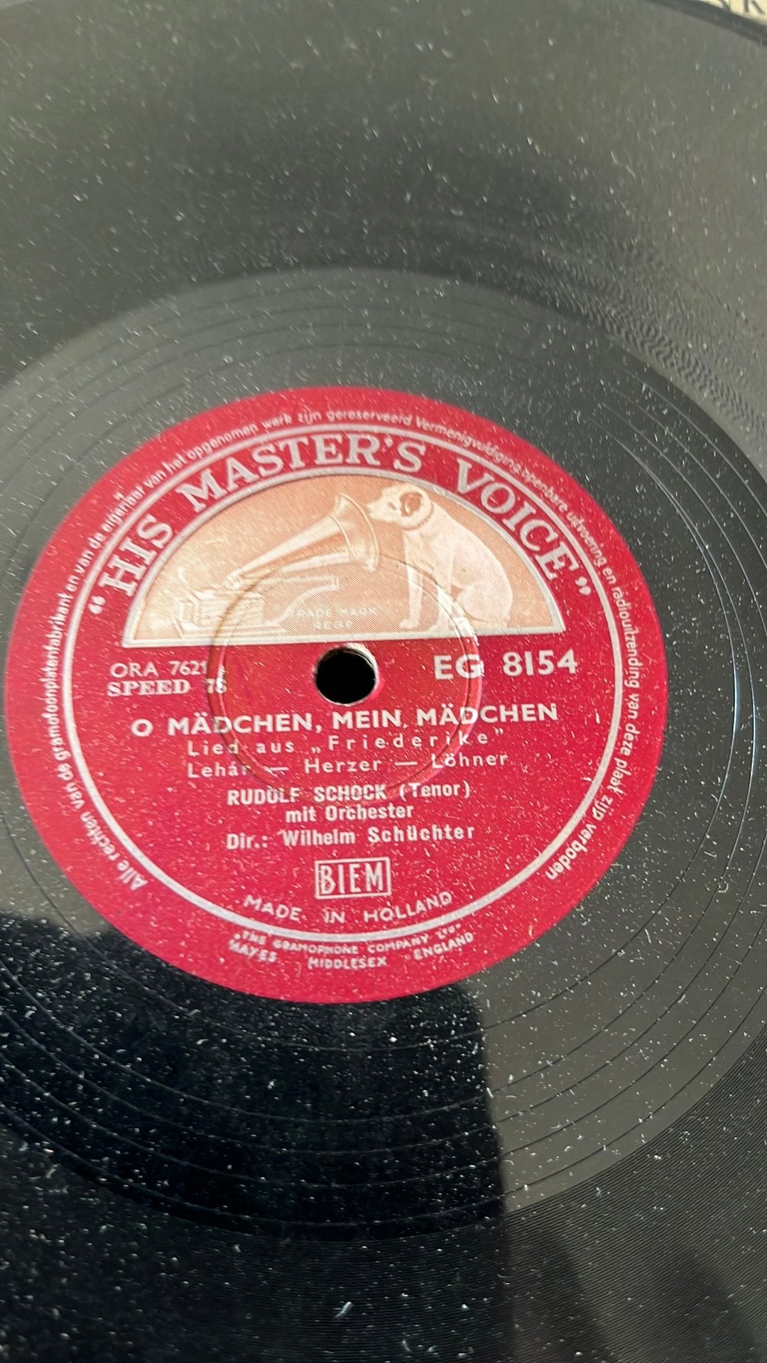 His master’s voice 78 toeren plaat shellak Rudolf Schock, Antiek en Kunst, Ophalen of Verzenden
