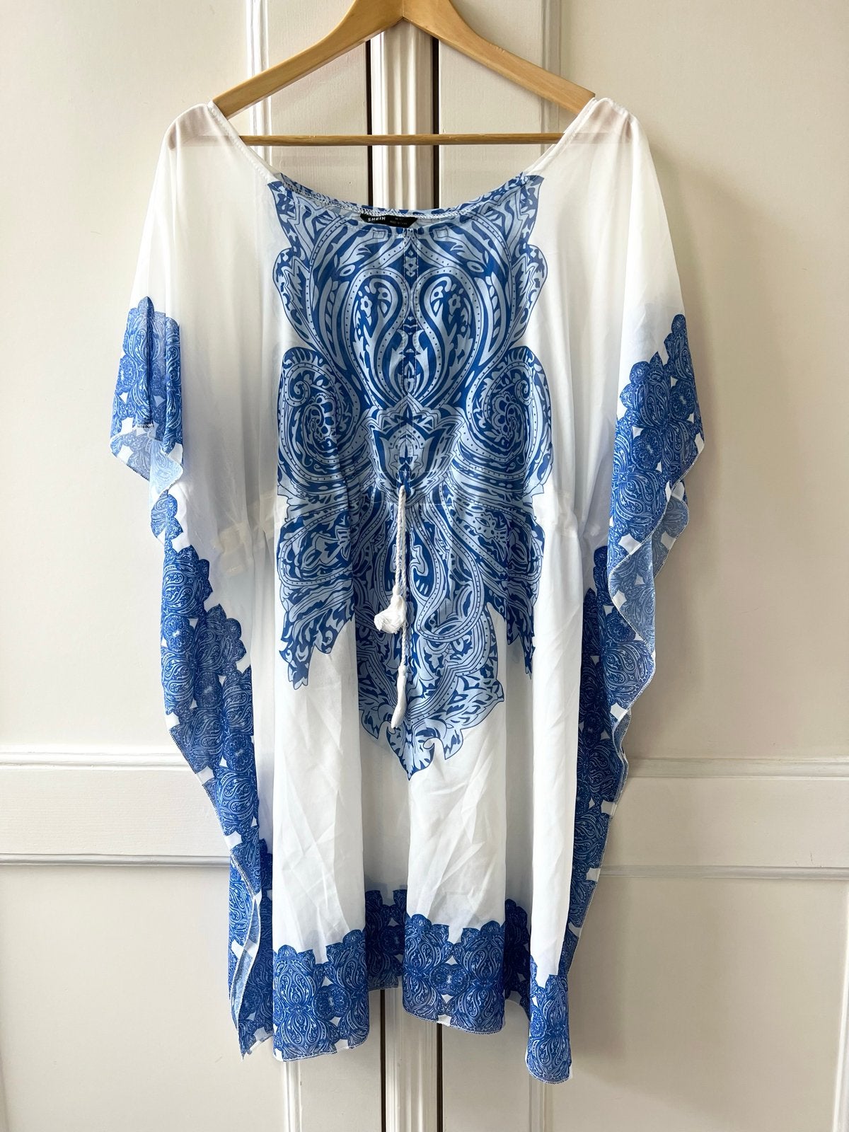 Shein Kaftan One Size - Blauw/Wit, Ophalen of Verzenden, Nieuw, Blauw, Overige typen