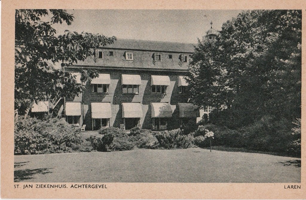 Kaart St. Jan Ziekenhuis Achtergevel Laren, Ophalen of Verzenden, Ongelopen, Noord-Holland