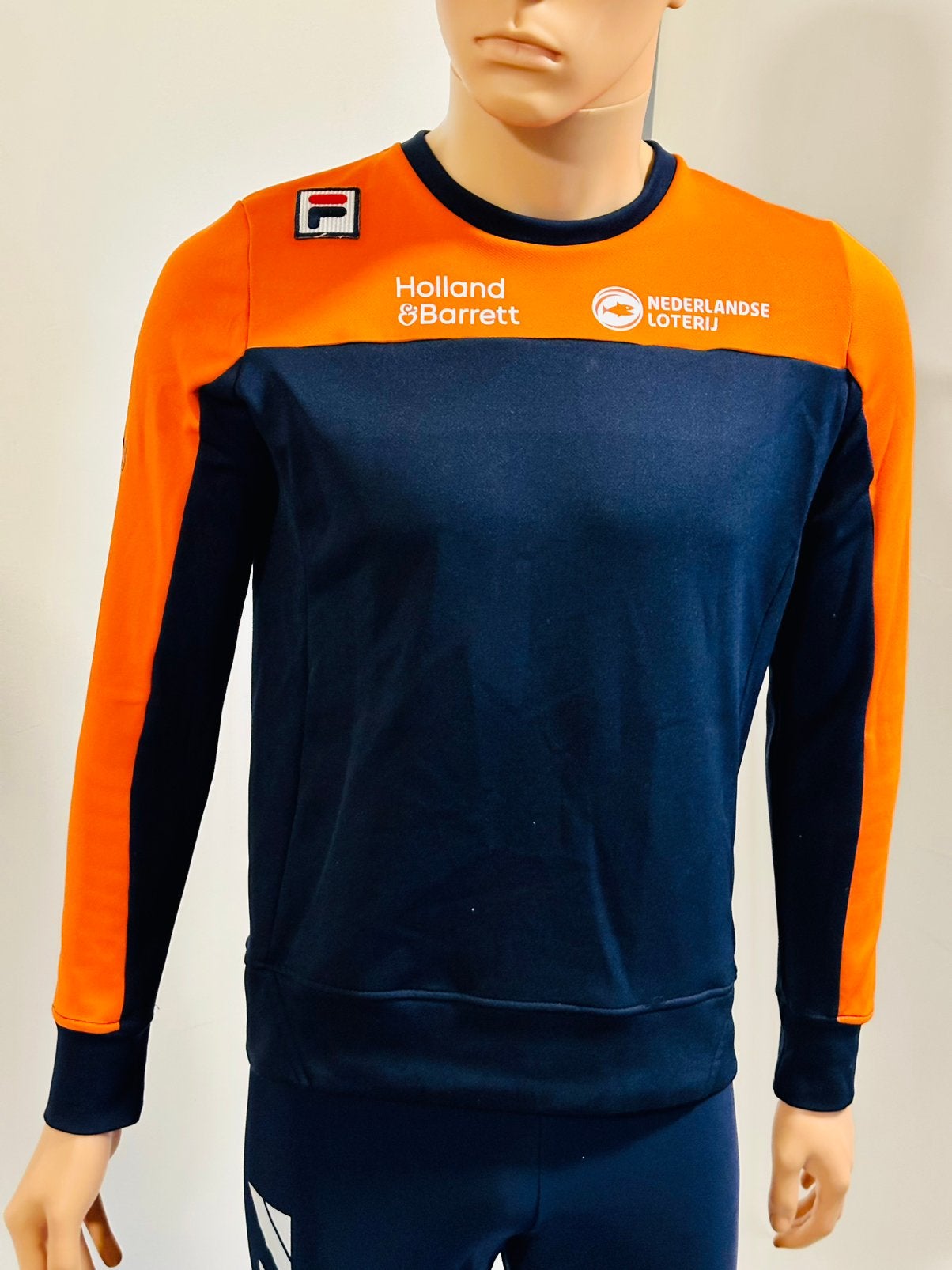 Sportkleding sporttrui trui Nederland fila maat 36 KNSB, Blauw, Overige typen, Ophalen of Verzenden, Zo goed als nieuw