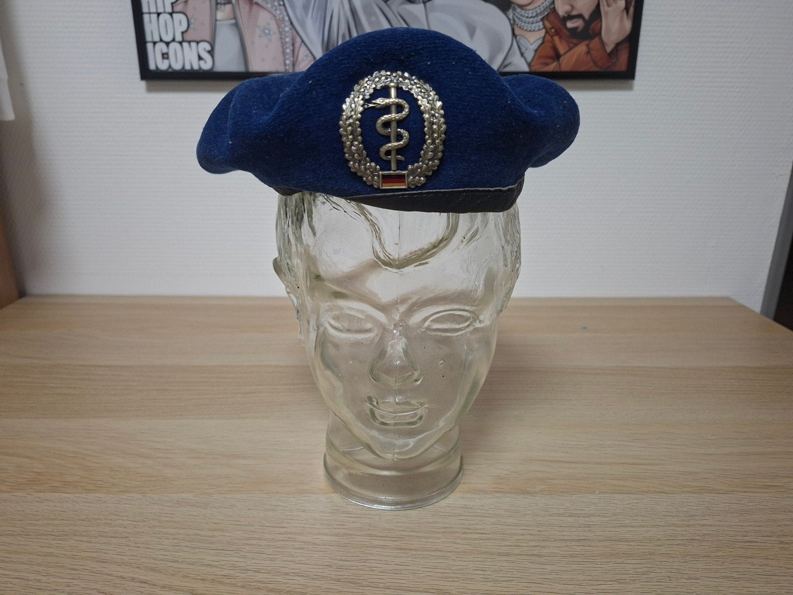 Blauwe Baret Sanitätstruppe Duitse Bundeswehr, Ophalen of Verzenden, Zo goed als nieuw, 60 cm (XL, 7½ inch) of meer, Pet