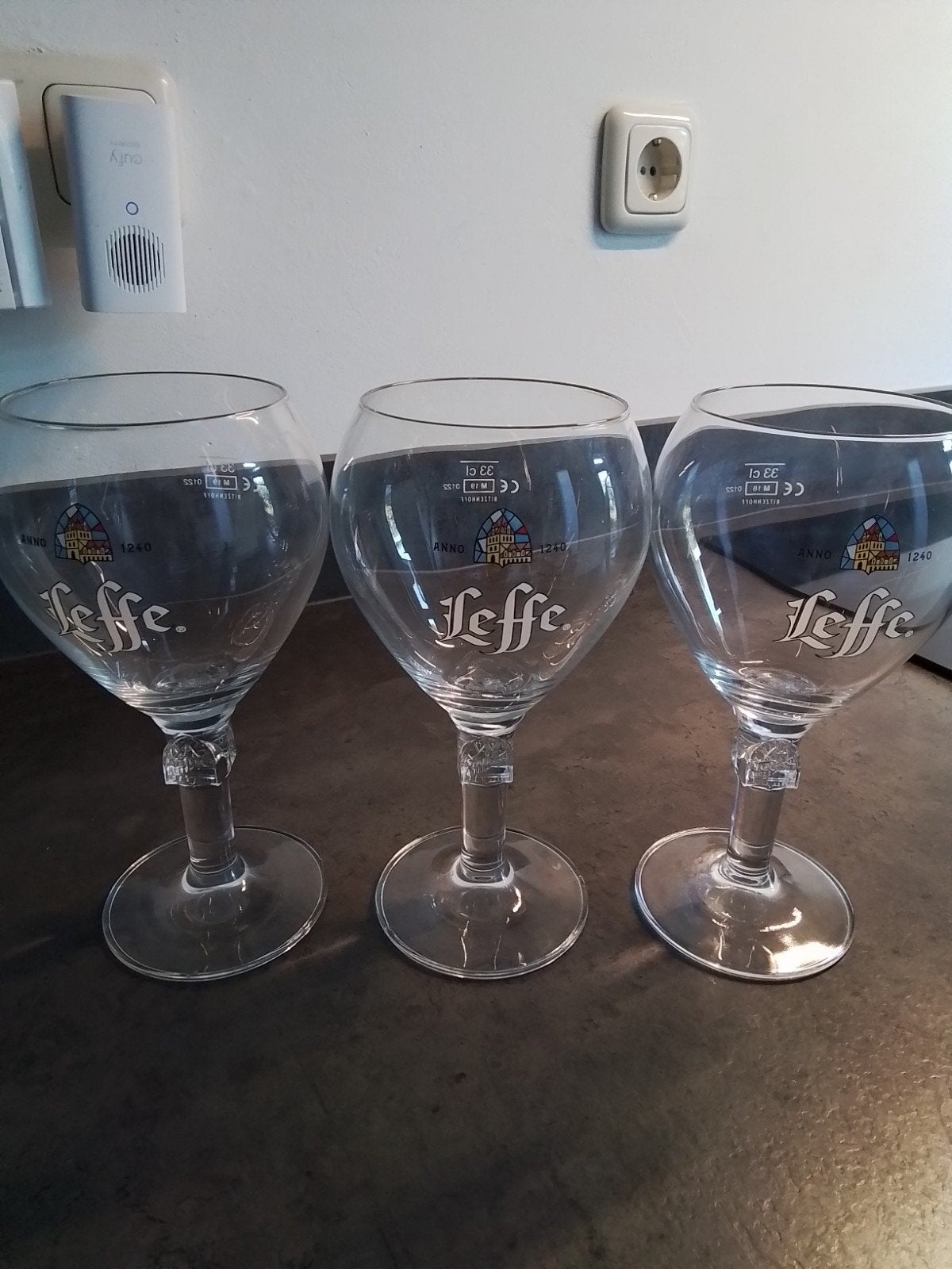 3 Leffe bierglazen 33 cl, Ophalen of Verzenden, Overige merken, Glas, Overige typen