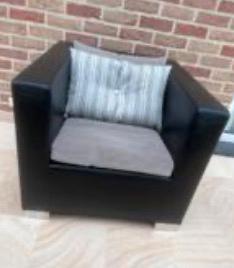 Minotti clubzetel fauteuil, Ophalen, Zo goed als nieuw, 75 tot 100 cm