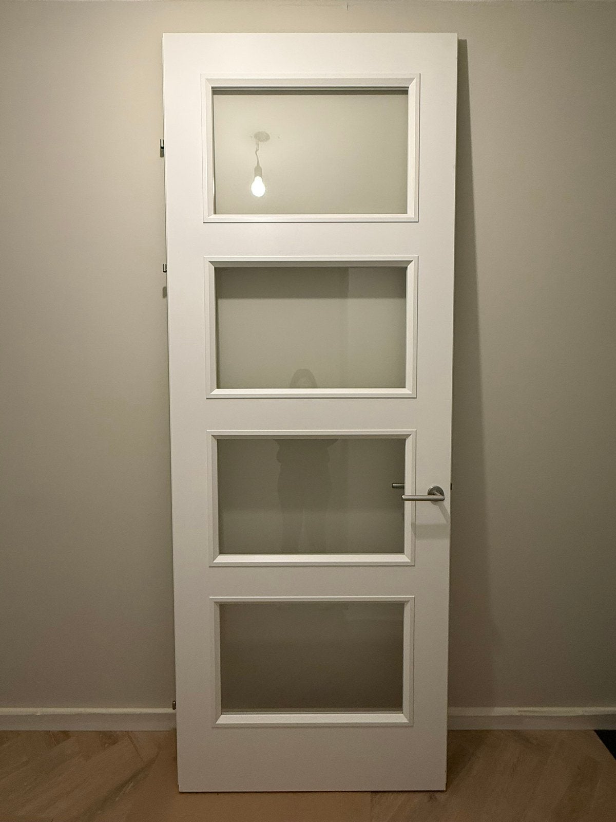 Luxe opdekdeur met glas, Ophalen, 80 tot 100 cm, 215 cm of meer, Binnendeur