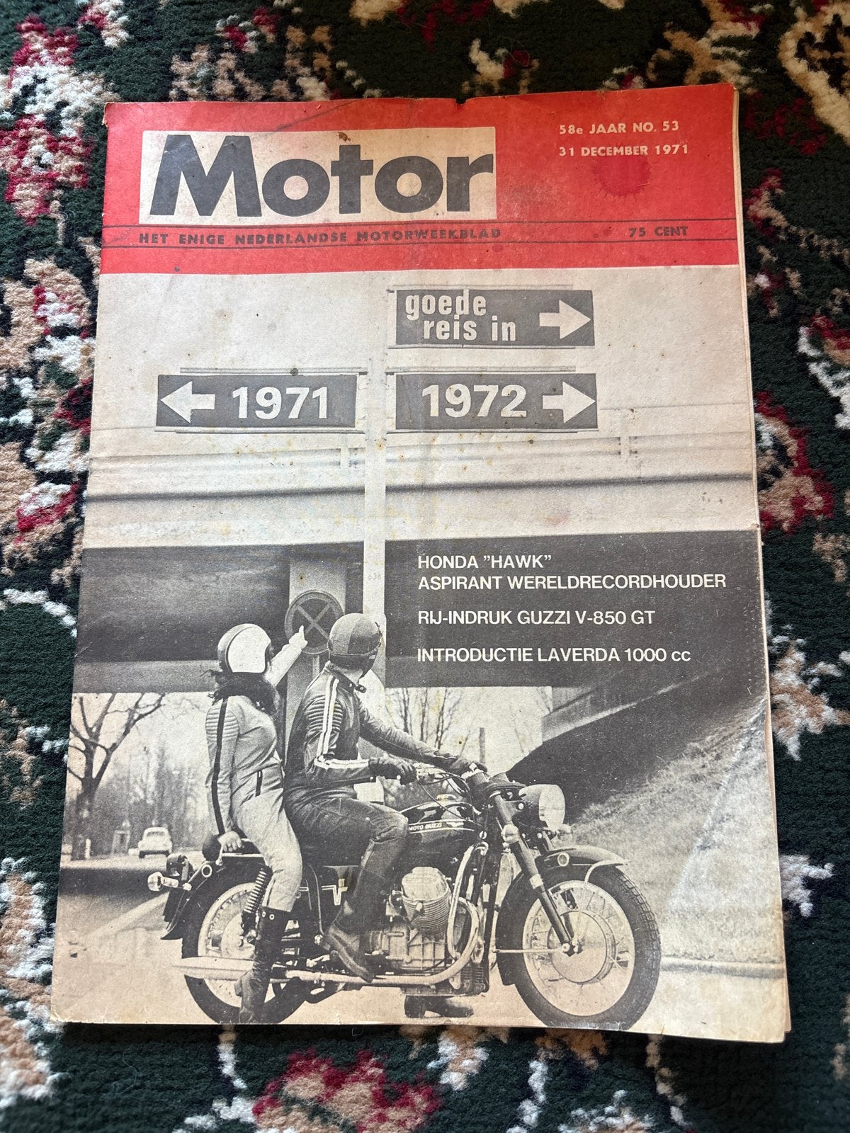 Motor Magazine - 31 December 1971 - Honda, Guzzi, Laverda, Ophalen of Verzenden, Gelezen, Algemeen