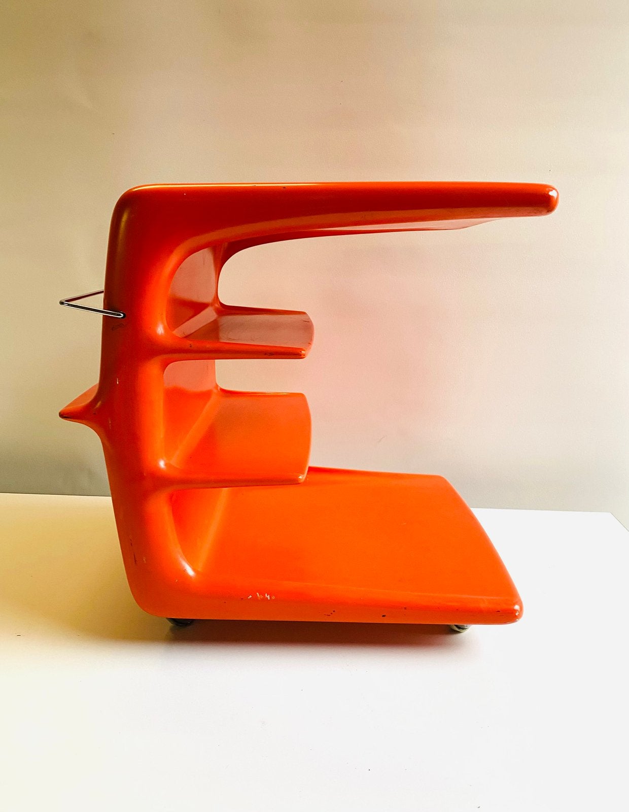 Space Age oranje bijzettafel design Peter Ghyczy, Ophalen of Verzenden, Huis en Inrichting