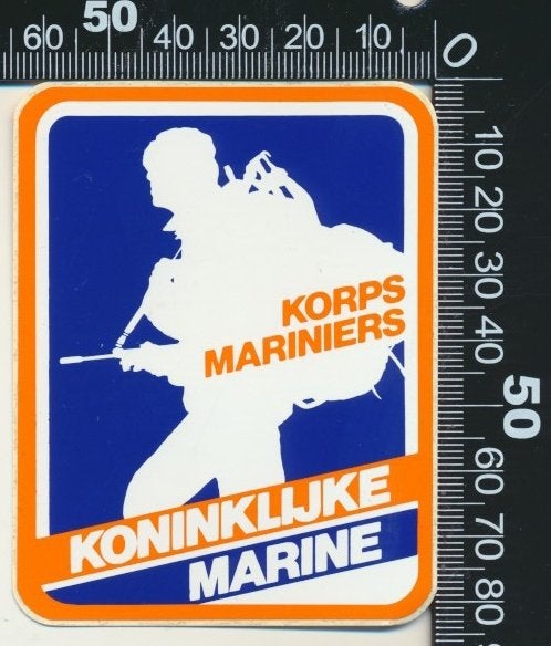 Sticker: Koninklijke Marine - Korps Mariniers (4), Verzenden, Zo goed als nieuw, Bedrijf of Vereniging
