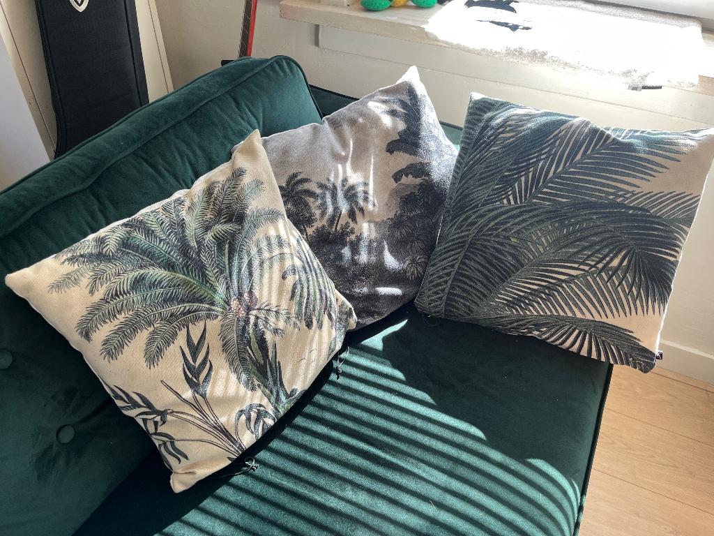 Sierkussens, Huis en Inrichting, Woonaccessoires | Kussens, Ophalen, Gebruikt, Groen, Vierkant