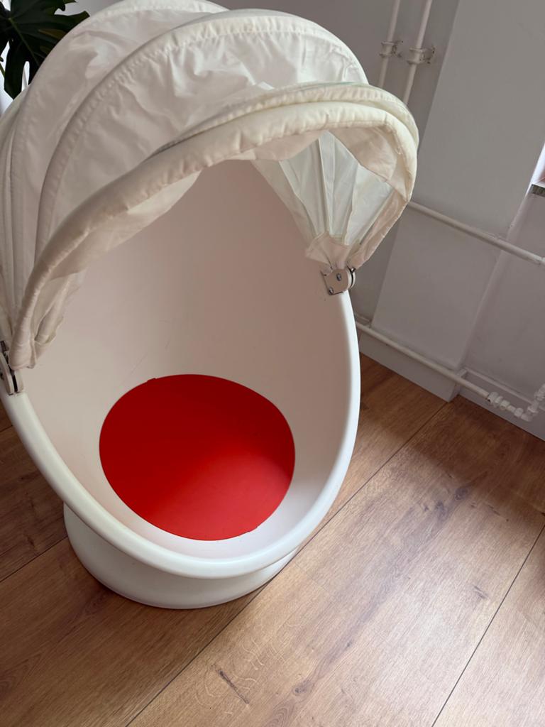 IKEA PS LÖMSK Draaifauteuil - Wit/Rood, Ophalen of Verzenden, Zo goed als nieuw, Stoel
