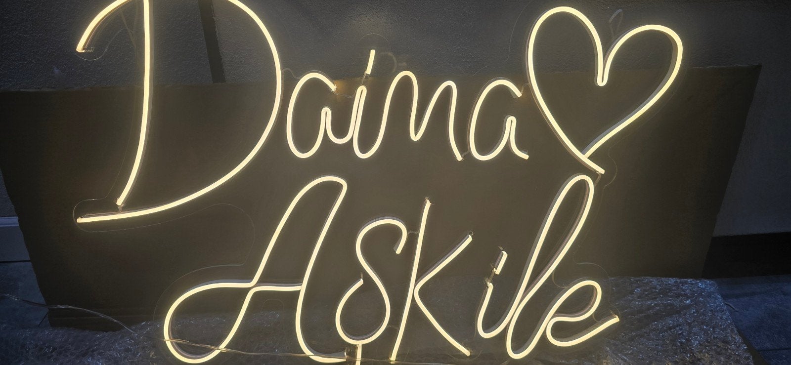 Neon LED-bord 'Daima Aşkile' - Perfect voor decoratie, Wit, Overige merken, Kunststof, Overige fittingen