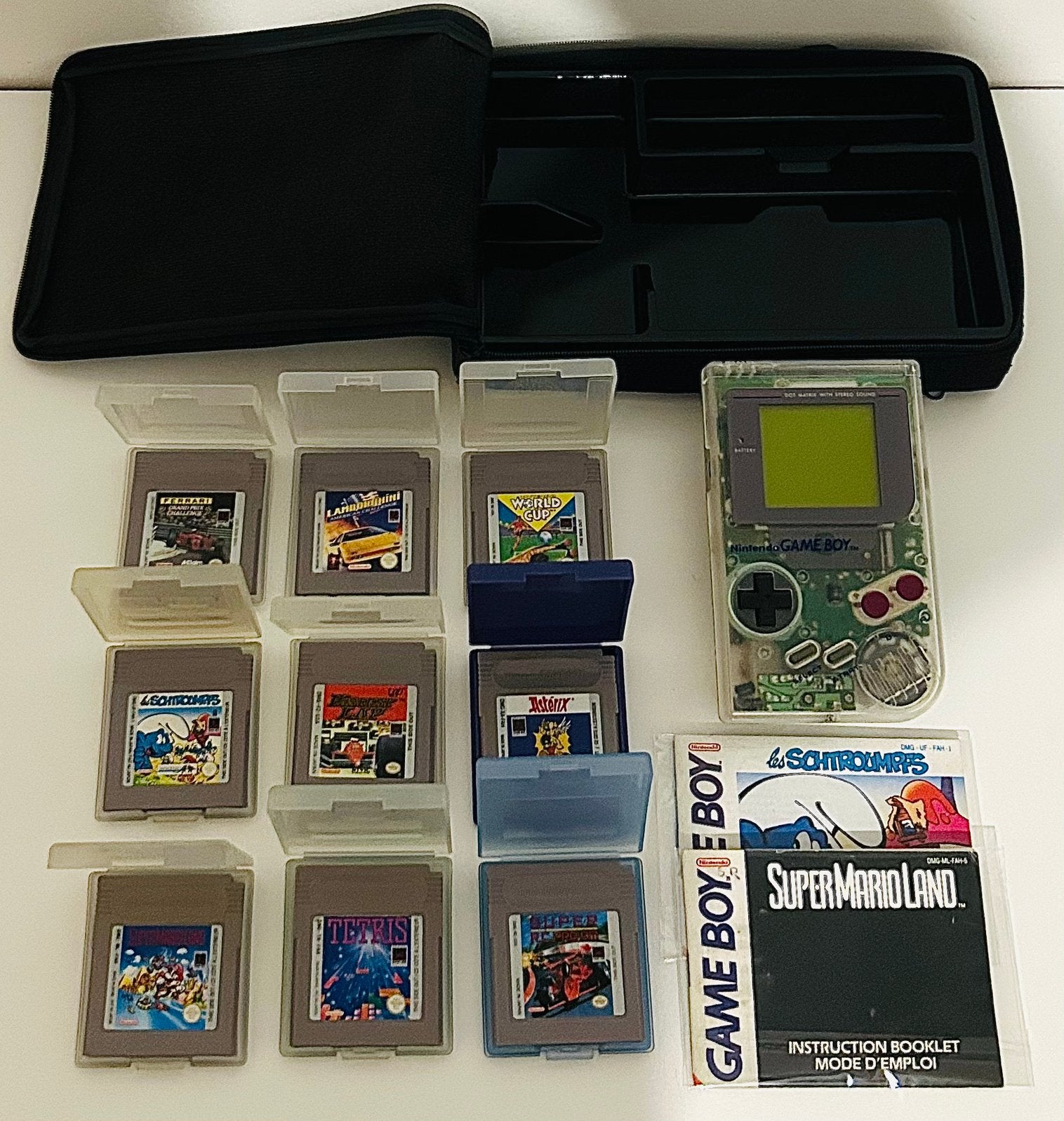 | GameBoy Classic Transparant set |, Spelcomputers en Games, Spelcomputers | Nintendo Game Boy, Zo goed als nieuw, Ophalen of Verzenden